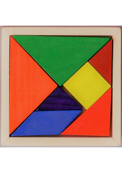 Ahşap Tangram Zeka Oyunu 7'li - 9x9 cm