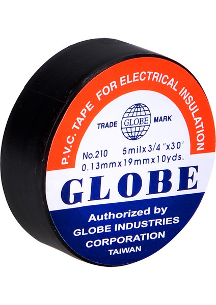 Sarcool Globe Plastik İzole Elektrik Bandı - Siyah