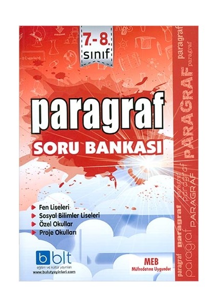 Bulut Eğitim ve Kültür Yayınları Eğitim 7 8. Sınıf Paragraf Soru Bankası Yeni