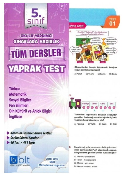 Eğitim 5. Sınıf Tüm Dersler Yaprak Test