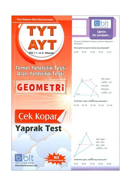 Bulut Eğitim ve Kültür Yayınları Eğitim TYT AYT Geometri Çek Kopar Yaprak Test