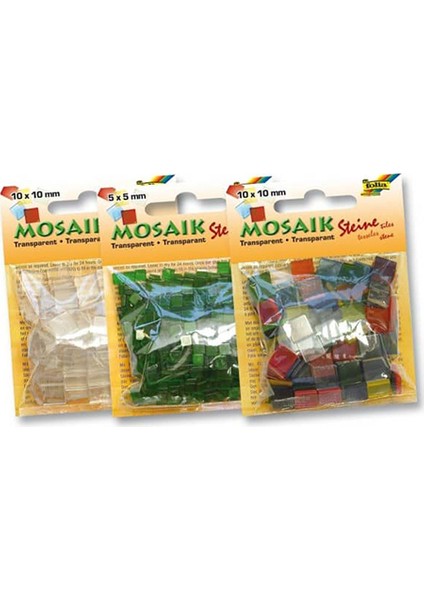Mozaik Transparan 10X10Mm 45G Pembe