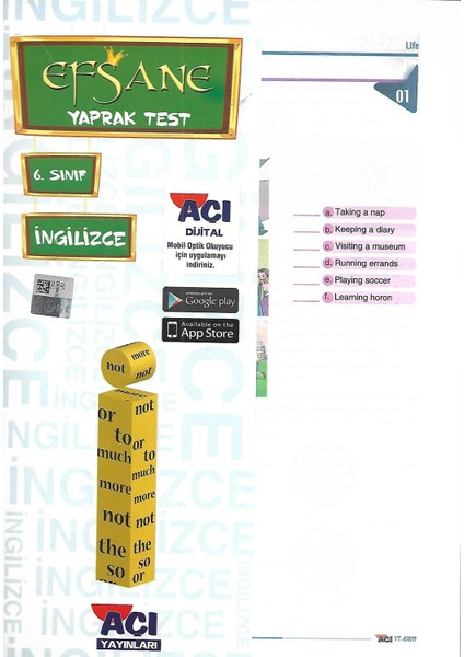 6. Sınıf İngilizce Çek Kopart Yaprak Test