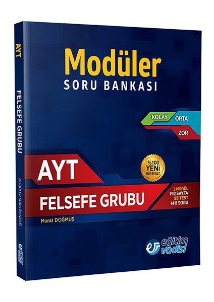 Eğitim Vadisi Yayınları AYT Felsefe Grubu Modüler Soru Bankası