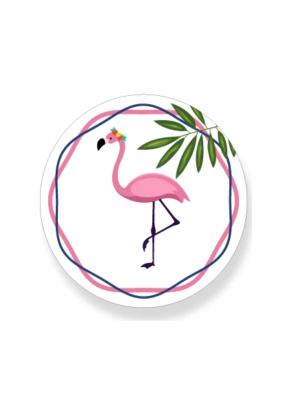 Flamingo Sticker Etiket 3 x 3 cm 20li