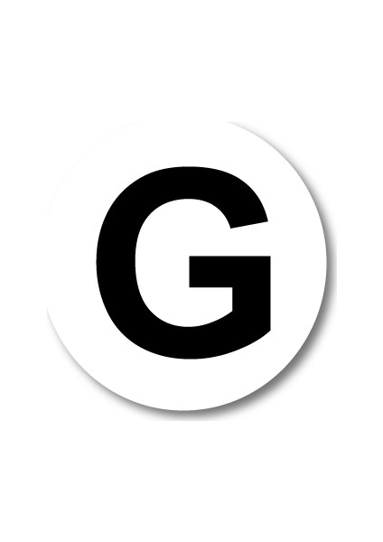 G Harfi Sticker Etiket 5 x 5 cm