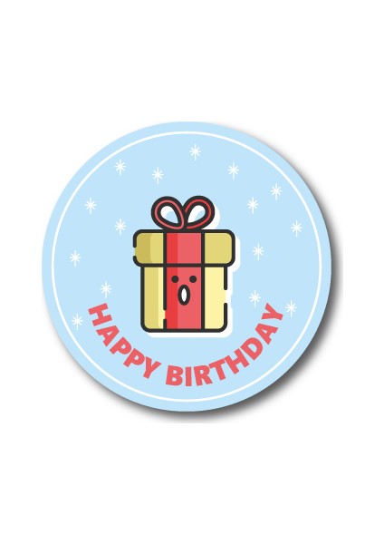 Happy Birthday Sticker Etiket 3 x 3 cm 20li