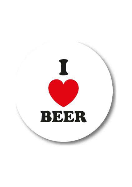 I Love Beer Sticker Etiket 3 x 3 cm 20li