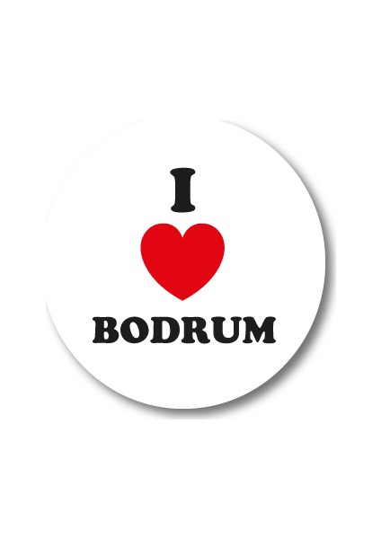 I Love Bodrum Sticker Etiket 3 x 3 cm 20li