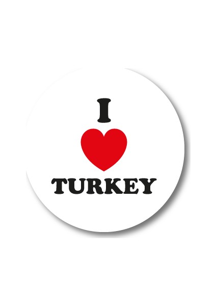 I Love Turkey Sticker Etiket 3 x 3 cm 20li