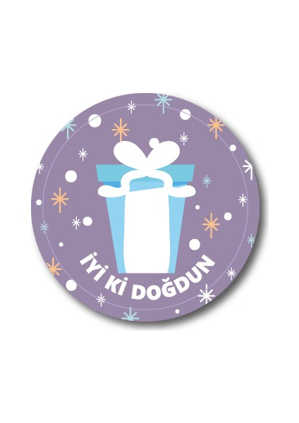 İyi ki Doğdun Sticker Etiket 3 x 3 cm 20li