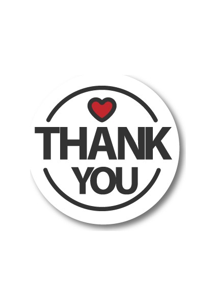 Thank You Sticker Etiket 3 x 3 cm 20li