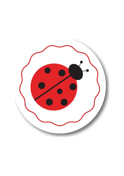 Uğur Böceği Sticker Etiket 3 x 3 cm 20li