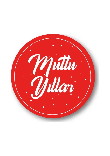 Mutlu Yıllar Sticker Etiket 3 x 3 cm 20li