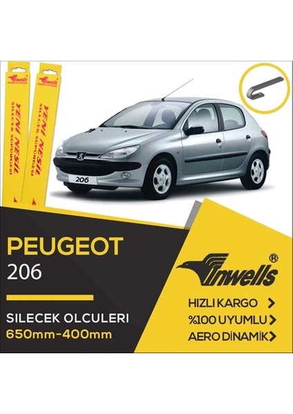 Peugeot 206 2000 - 2014 Ön Muz Silecek Takımı