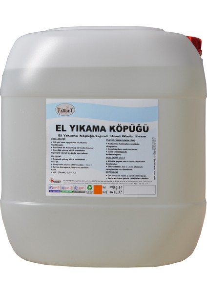El Yıkama Köpüğü - Köpük Sabun 30 kg Target