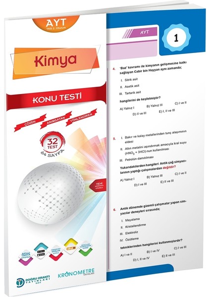 Doğru Orantı Yayınları AYT Kimya Yaprak Test