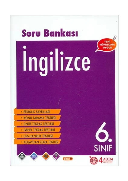 4 Adım Yayınları 4 Adım 6. Sınıf İngilizce Soru Bankası