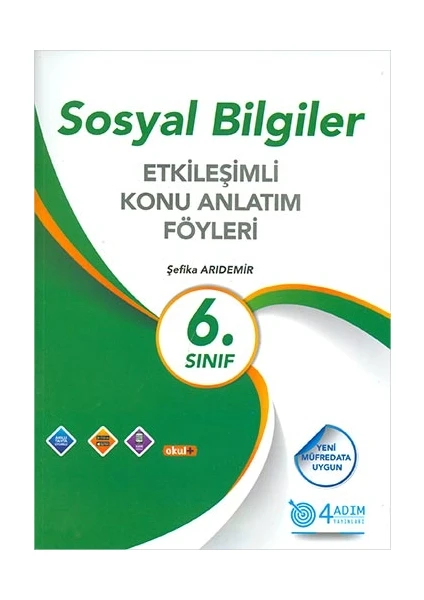 4 Adım Yayınları 4 Adım 6. Sınıf Sosyal Bilgiler Etkileşimli Konu Anlatım Föyleri