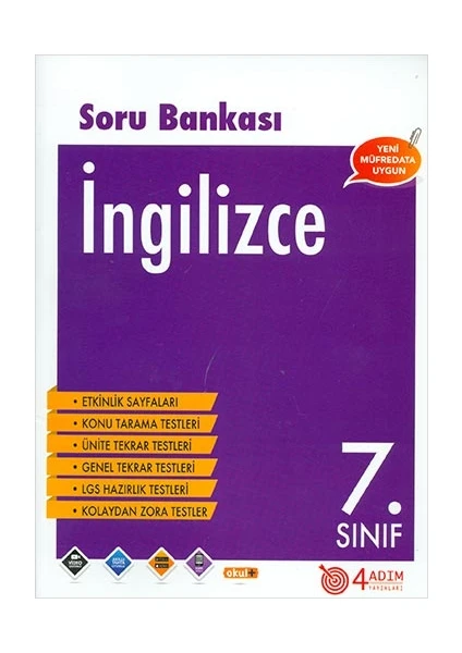 4 Adım Yayınları 4 Adım 7. Sınıf İngilizce Soru Bankası