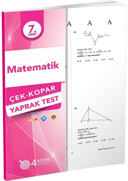 4 Adım 7. Sınıf Matematik Çek Kopar Yaprak Test