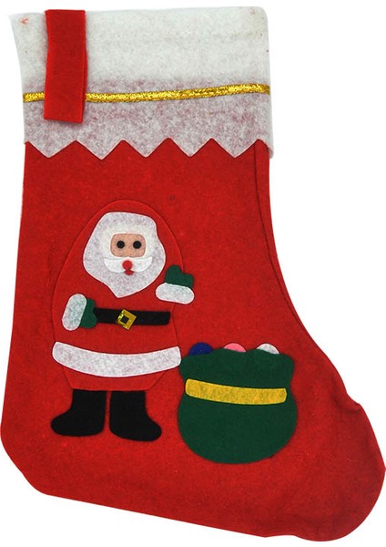Noel Baba Hediye Çorabı Kırmızı 35 cm