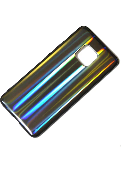 Case 4U Huawei Mate 20 Pro Kılıf Renkli Sert Silikon Dome Arka Kapak Siyah