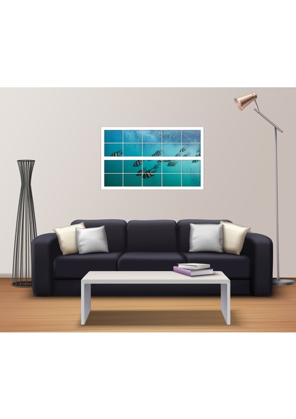 Pencere Akvaryum Balıklar Deniz Dibi Duvar Sticker