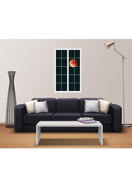 Pencere Dolunay Yıldızlı Gece Duvar Sticker fiyatları