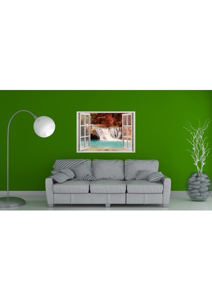 Pencere Şelale Göl Duvar Sticker fiyatları