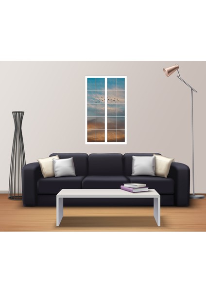 Pencere Gökyüzü Uçan Kuşlar Duvar Sticker fiyatları