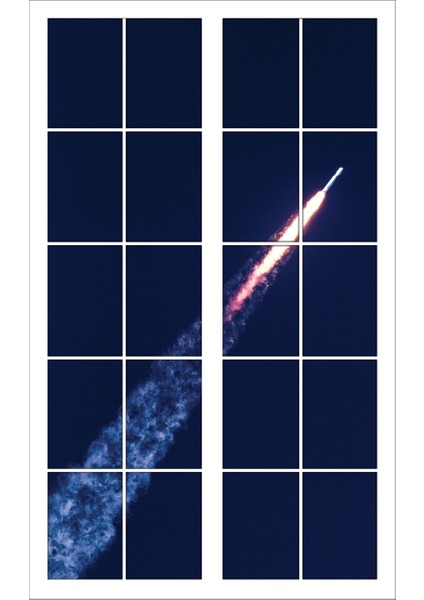 Pencere Roket Uzay Duvar Sticker