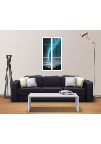 Pencere Gökyüzü Kuzey Işıkları Duvar Sticker fiyatları