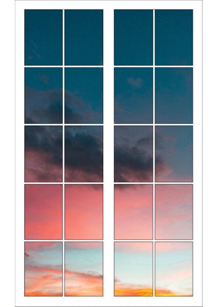 Pencere Gökyüzü Bulutlar Duvar Sticker