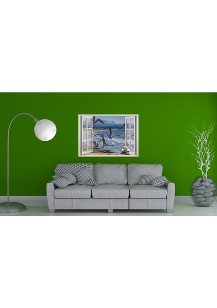 Pencere Martılar Deniz Duvar Sticker fiyatları