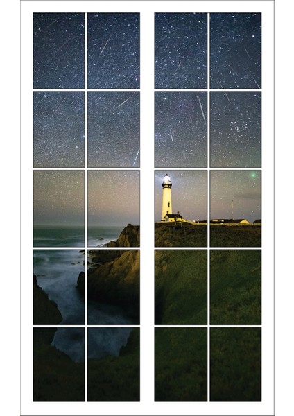 Pencere Deniz Feneri Duvar Sticker