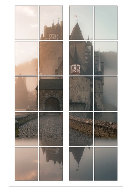 Pencere Kale Şato Duvar Sticker