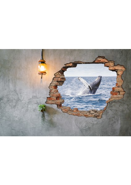 Kırık Tuğla Balina Duvar Sticker