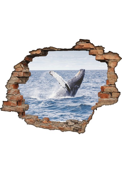 Kırık Tuğla Balina Duvar Sticker fiyatları