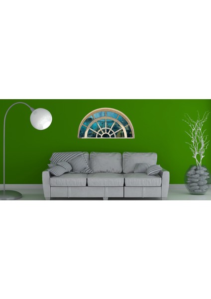 Pencere Deniz Dibi Derin Deniz Mercan Duvar Sticker