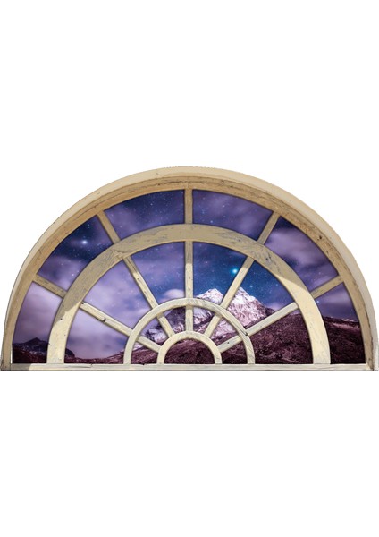 Pencere Dağ Manzarası Kar Duvar Sticker