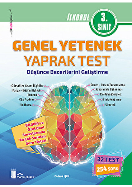 Ata Yayıncılık  3.Sınıf Genel Yetenek Yaprak Test - Düşünce Becerilerini Geliştirme