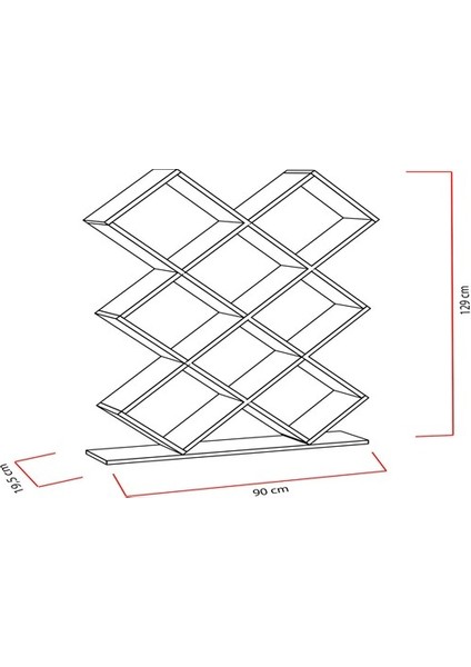 BMdekor Kitaplık Kasım Tasarım Kırmızı