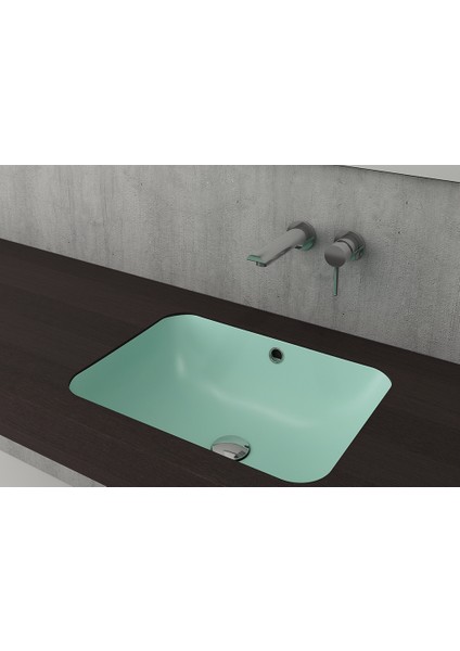 Scala Tezgah Altı Lavabo 55 Cm -Mat Mint Yeşil