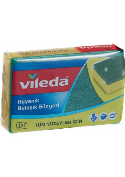Düz Hijyenik Bulaşık Süngeri; Tekli Paket; Yeşil