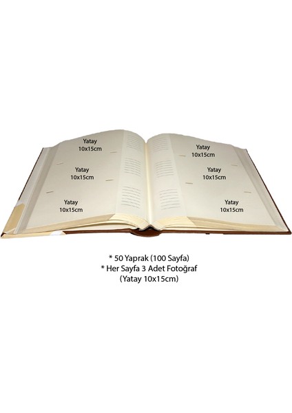 300’lük 10 x 15 cm Deri Fotoğraf Albümü Koyu Kahverengi fırsatları