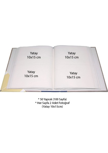 200’lük 10 x 15 Desenli Fotoğraf Albümü "Yeşil Çiçek"