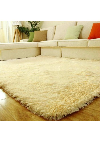 Tavşan Tüyü Halı Krem Post Peluş-Do-Tav-Düz Kesim 100 x 140 Cm