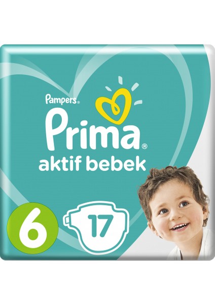 Bebek Bezi Aktif Bebek 6 Beden Ekstra Large İkiz Paket 17 Adet