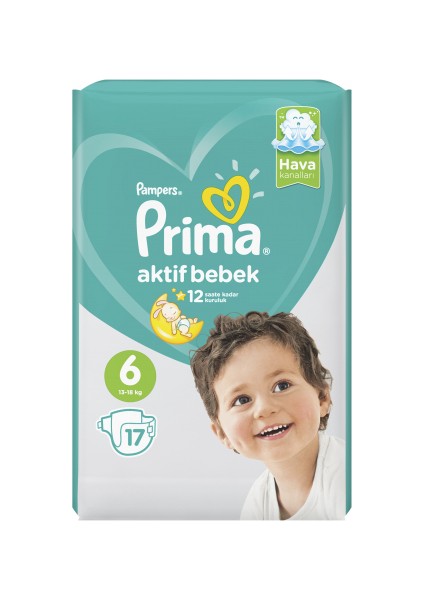 Bebek Bezi Aktif Bebek 6 Beden Ekstra Large İkiz Paket 17 Adet